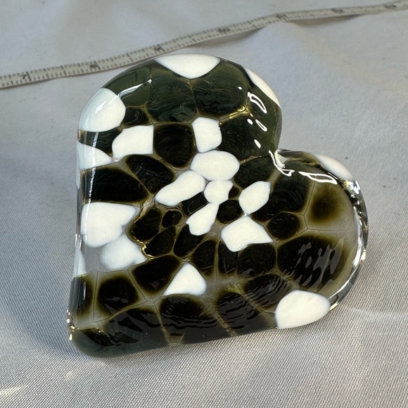 Artisan Lada Bohac glass heart wine stopper - ring holder signed - Picture 3 of 8